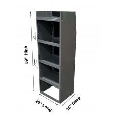 Storage Shelf Tower 59"H x 20"L x 16"D to fit Ford Transit Medium & High Roof