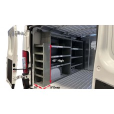 Storage End Shelf Tower to fit Ford Transit Medium and High Roof 45"H x 16"L x 9"D