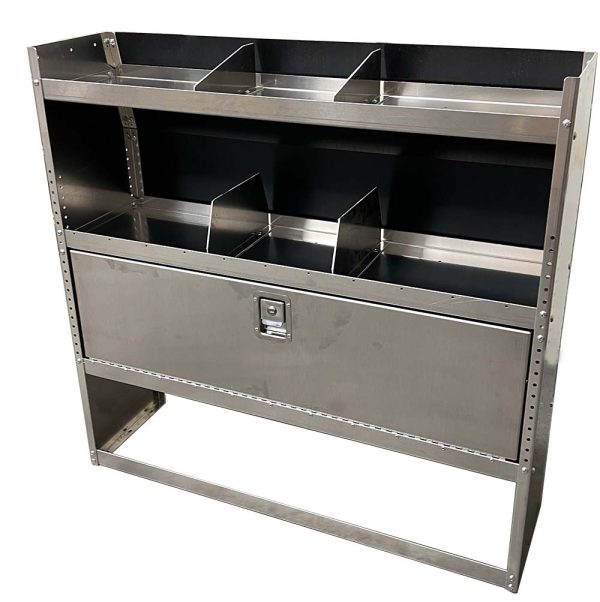 Aluminum Van Shelving with Lockable Door