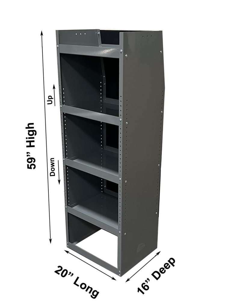 Storage Shelf Tower 59"H x 20"L x 16"D to fit Ram ProMaster